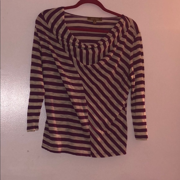 Ellen Tracy Tops - Ellen Tracy purple striped shirt size medium